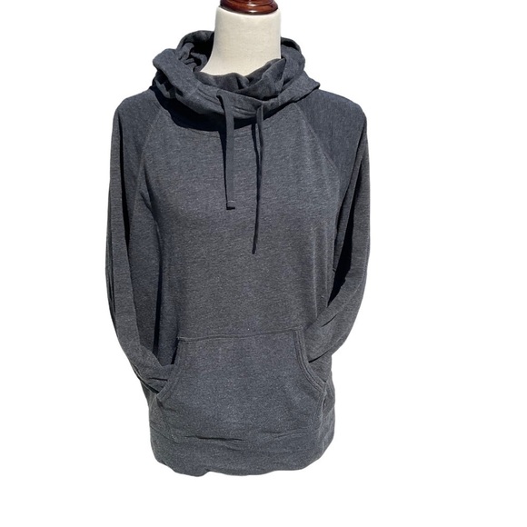 The North Face Pull Over 3 Panel Hood Cowl Neck Drawcord Front Pouch Hoodie - Picture 3 of 14
